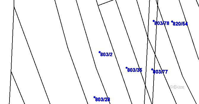 Parcela st. 803/2 v KÚ Násedlovice, Katastrální mapa