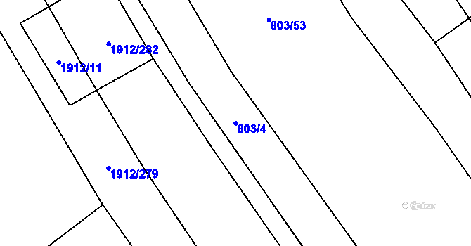 Parcela st. 803/4 v KÚ Násedlovice, Katastrální mapa