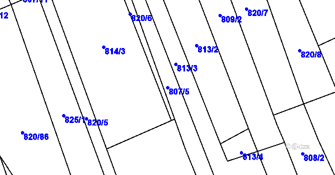 Parcela st. 807/5 v KÚ Násedlovice, Katastrální mapa