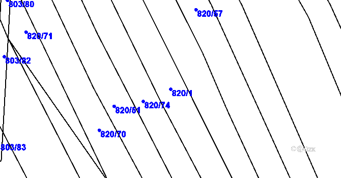Parcela st. 820/1 v KÚ Násedlovice, Katastrální mapa