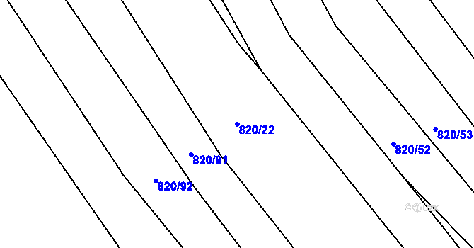 Parcela st. 820/22 v KÚ Násedlovice, Katastrální mapa