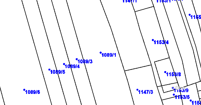 Parcela st. 1089/1 v KÚ Násedlovice, Katastrální mapa