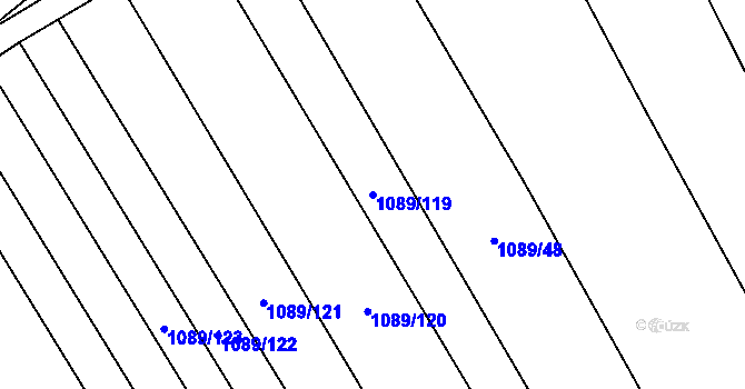 Parcela st. 1089/119 v KÚ Násedlovice, Katastrální mapa