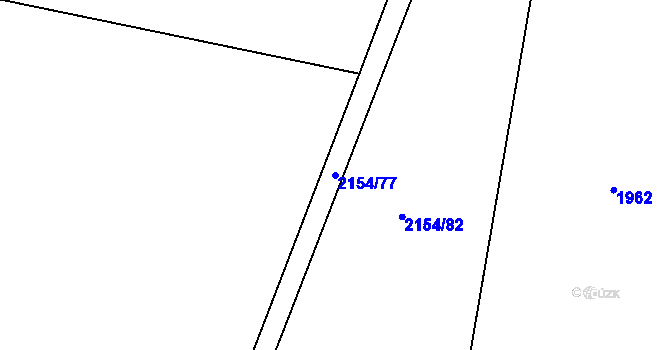 Parcela st. 2154/77 v KÚ Násedlovice, Katastrální mapa