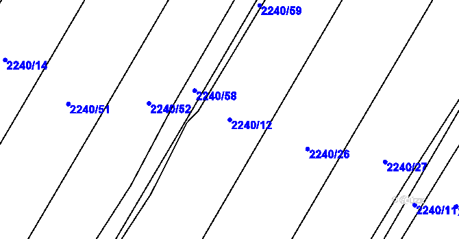 Parcela st. 2240/12 v KÚ Násedlovice, Katastrální mapa
