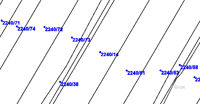 Parcela st. 2240/14 v KÚ Násedlovice, Katastrální mapa