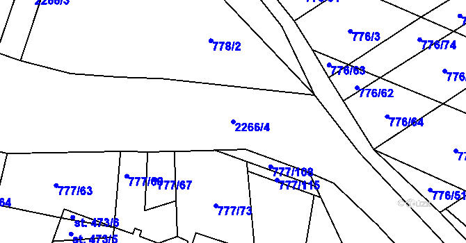 Parcela st. 2266/4 v KÚ Násedlovice, Katastrální mapa