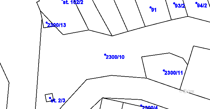 Parcela st. 2300/10 v KÚ Násedlovice, Katastrální mapa