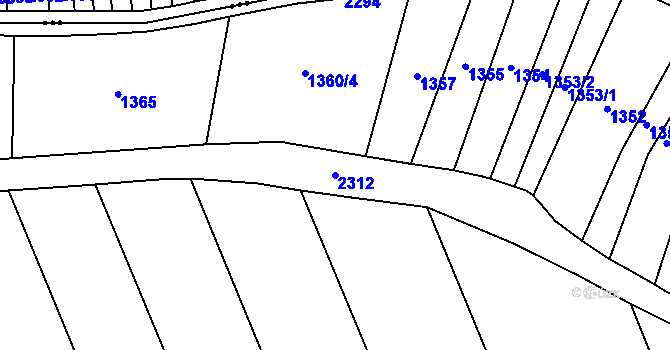 Parcela st. 2312 v KÚ Násedlovice, Katastrální mapa