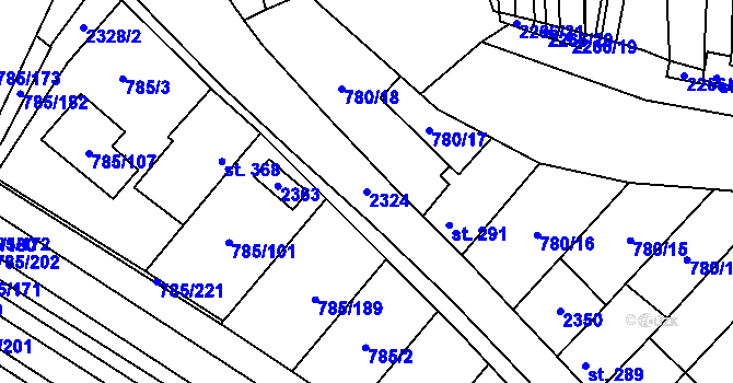 Parcela st. 2324 v KÚ Násedlovice, Katastrální mapa