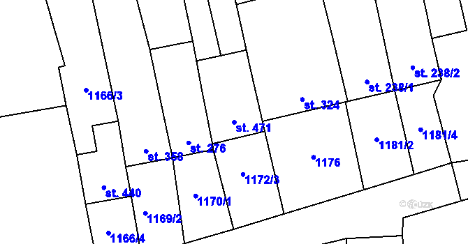 Parcela st. 471 v KÚ Násedlovice, Katastrální mapa