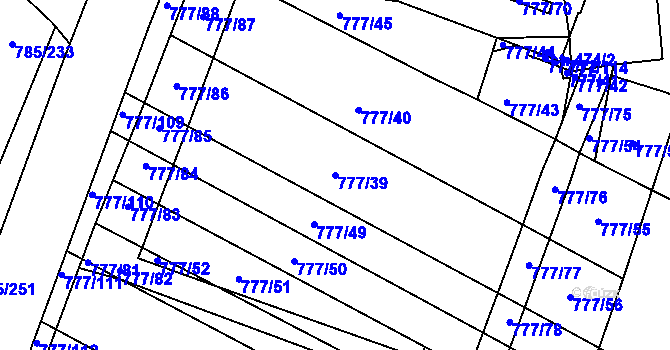 Parcela st. 777/39 v KÚ Násedlovice, Katastrální mapa