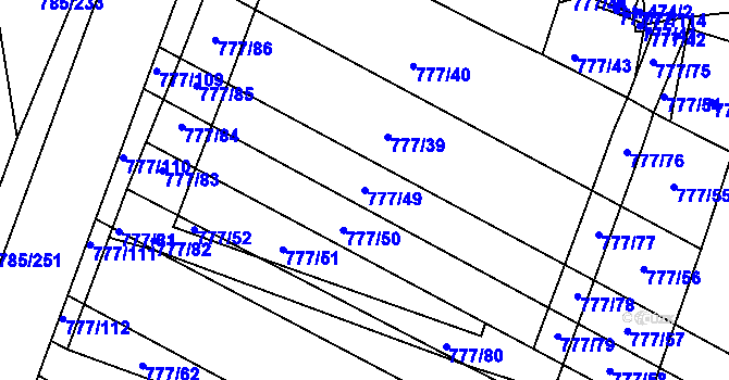 Parcela st. 777/49 v KÚ Násedlovice, Katastrální mapa