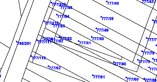 Parcela st. 777/51 v KÚ Násedlovice, Katastrální mapa