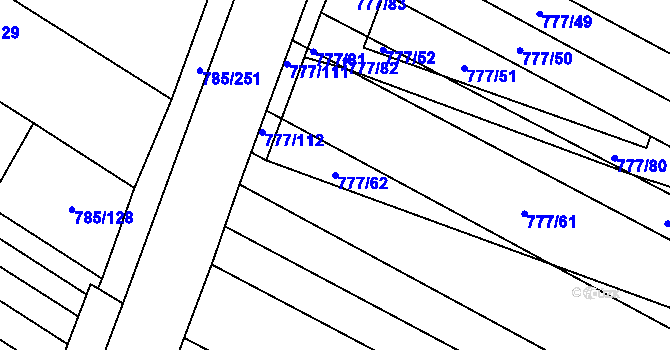 Parcela st. 777/62 v KÚ Násedlovice, Katastrální mapa