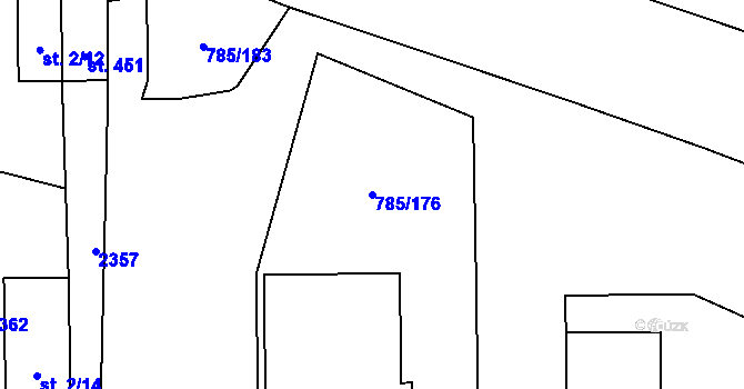 Parcela st. 785/176 v KÚ Násedlovice, Katastrální mapa