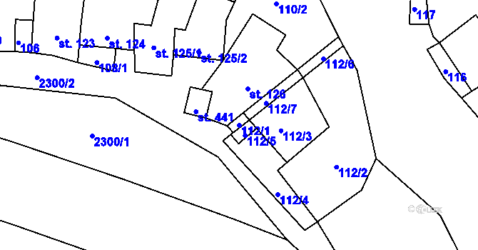 Parcela st. 112/1 v KÚ Násedlovice, Katastrální mapa