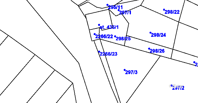 Parcela st. 2266/23 v KÚ Násedlovice, Katastrální mapa