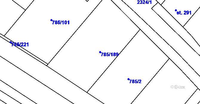 Parcela st. 785/189 v KÚ Násedlovice, Katastrální mapa