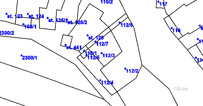 Parcela st. 112/3 v KÚ Násedlovice, Katastrální mapa