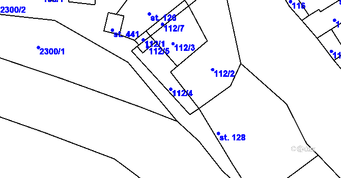 Parcela st. 112/4 v KÚ Násedlovice, Katastrální mapa