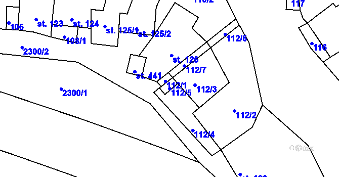 Parcela st. 112/5 v KÚ Násedlovice, Katastrální mapa