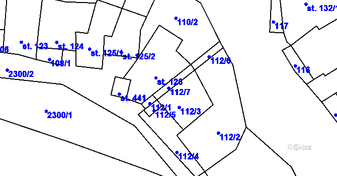 Parcela st. 112/7 v KÚ Násedlovice, Katastrální mapa