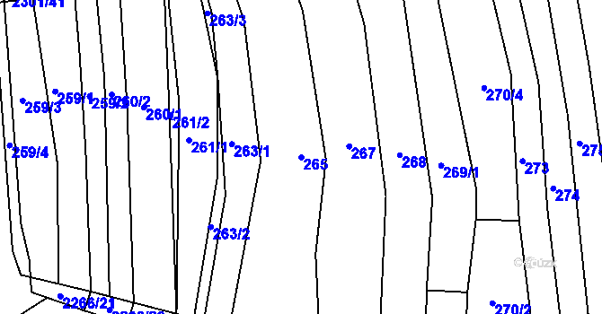 Parcela st. 265 v KÚ Násedlovice, Katastrální mapa