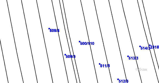 Parcela st. 500/110 v KÚ Násedlovice, Katastrální mapa
