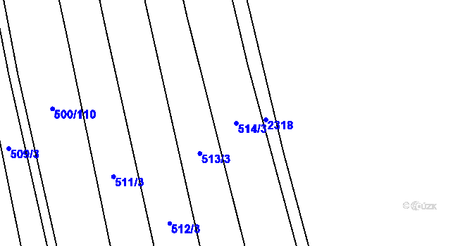 Parcela st. 514/3 v KÚ Násedlovice, Katastrální mapa