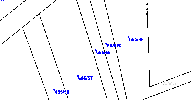 Parcela st. 655/56 v KÚ Násedlovice, Katastrální mapa