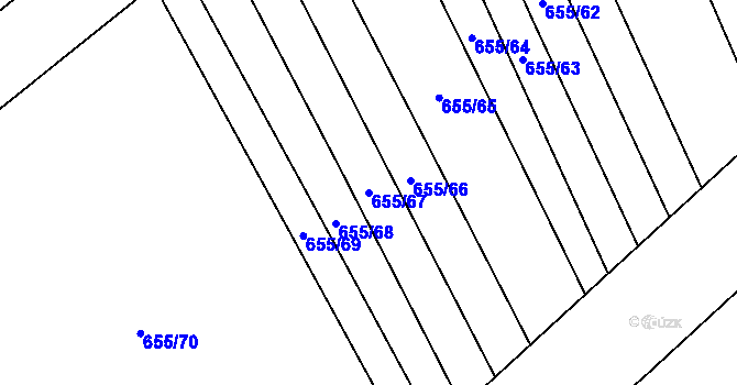 Parcela st. 655/67 v KÚ Násedlovice, Katastrální mapa