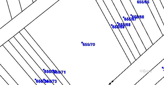 Parcela st. 655/70 v KÚ Násedlovice, Katastrální mapa