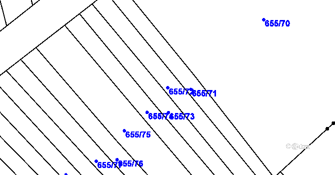 Parcela st. 655/72 v KÚ Násedlovice, Katastrální mapa