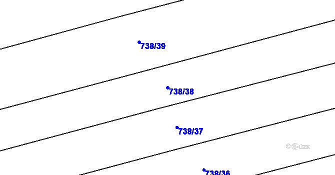 Parcela st. 738/38 v KÚ Násedlovice, Katastrální mapa