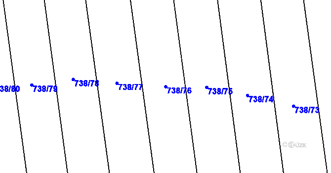 Parcela st. 738/76 v KÚ Násedlovice, Katastrální mapa