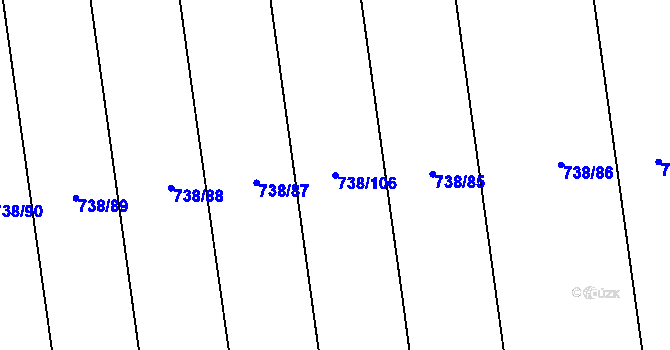Parcela st. 738/106 v KÚ Násedlovice, Katastrální mapa