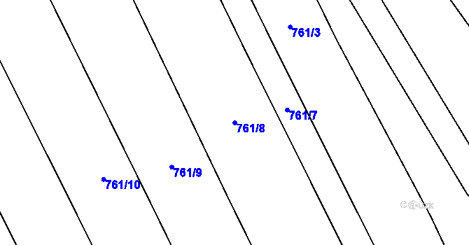 Parcela st. 761/8 v KÚ Násedlovice, Katastrální mapa