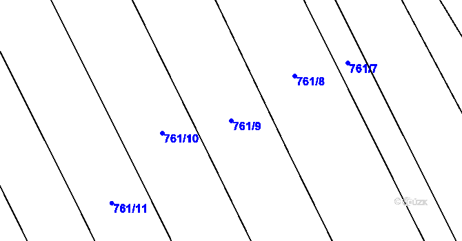 Parcela st. 761/9 v KÚ Násedlovice, Katastrální mapa