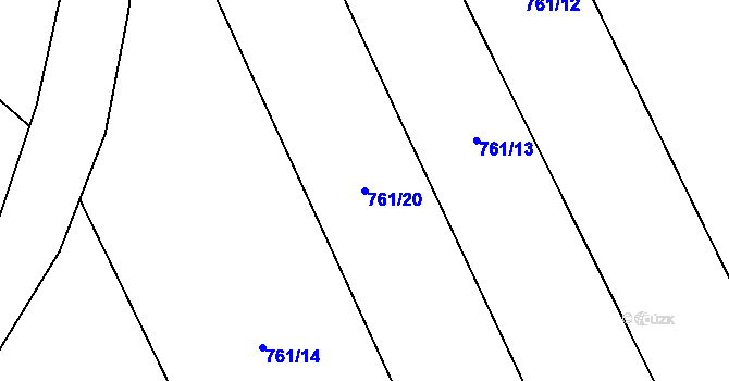 Parcela st. 761/20 v KÚ Násedlovice, Katastrální mapa