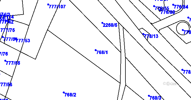 Parcela st. 768/1 v KÚ Násedlovice, Katastrální mapa