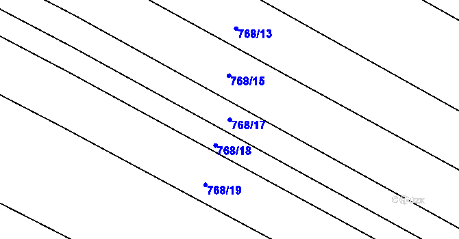 Parcela st. 768/17 v KÚ Násedlovice, Katastrální mapa