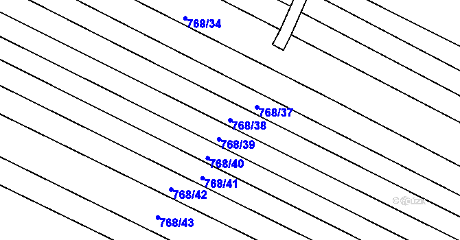 Parcela st. 768/38 v KÚ Násedlovice, Katastrální mapa