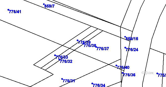Parcela st. 776/38 v KÚ Násedlovice, Katastrální mapa