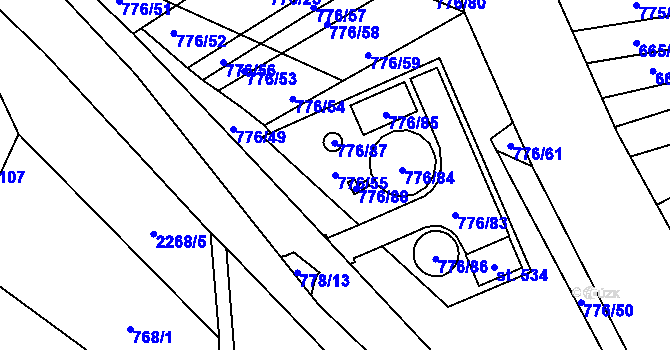 Parcela st. 776/55 v KÚ Násedlovice, Katastrální mapa