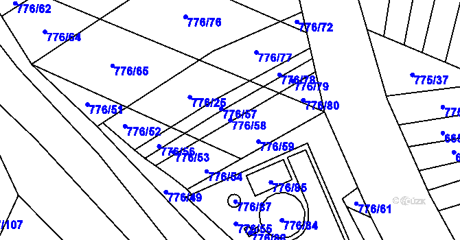 Parcela st. 776/58 v KÚ Násedlovice, Katastrální mapa