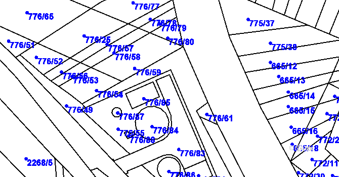 Parcela st. 776/60 v KÚ Násedlovice, Katastrální mapa
