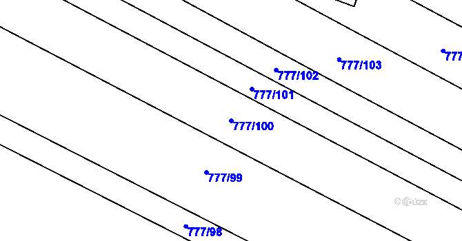 Parcela st. 777/100 v KÚ Násedlovice, Katastrální mapa