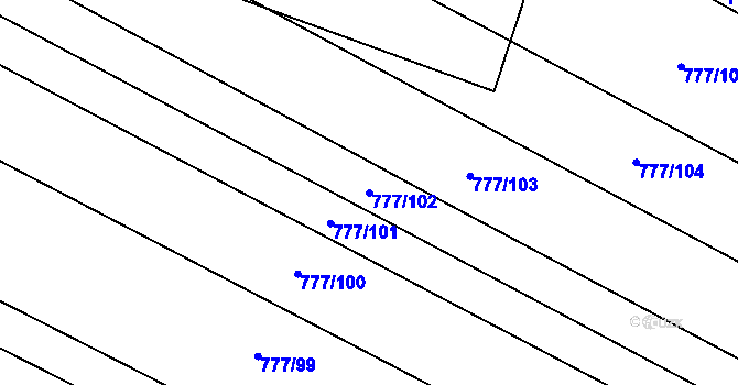 Parcela st. 777/102 v KÚ Násedlovice, Katastrální mapa