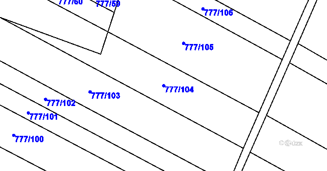 Parcela st. 777/104 v KÚ Násedlovice, Katastrální mapa